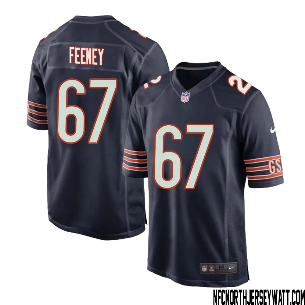 Dan Feeney No 67 Chicago Bears Home Game Navy Jersey for Men