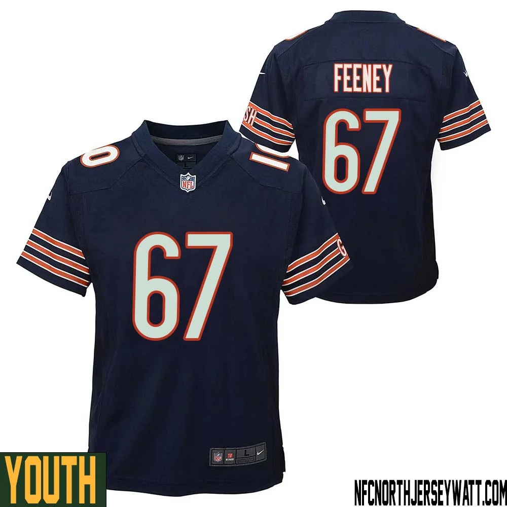 Dan Feeney No 67 Chicago Bears Home Game Navy Jersey for Youth 1