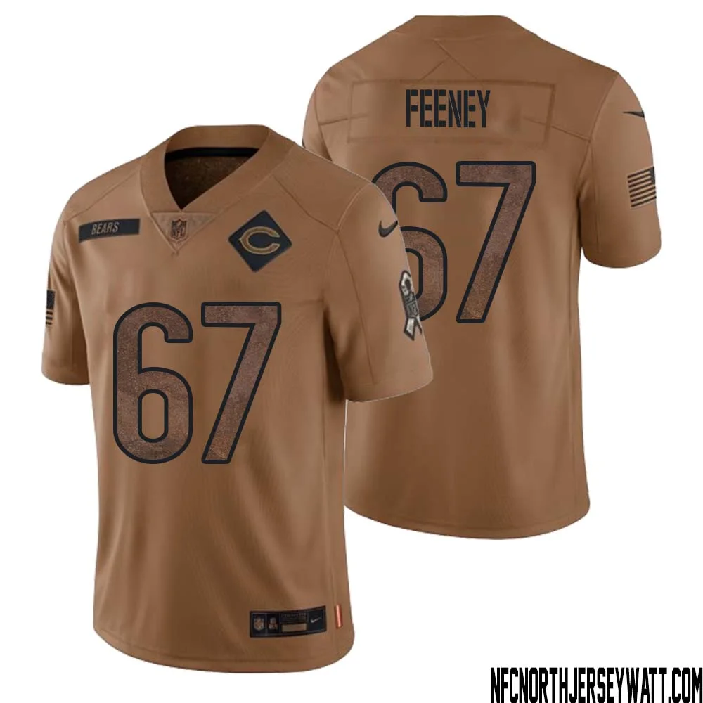 Dan Feeney No 67 Men Brown Chicago Bears 2023 Salute To Service Retired Player Limited Jersey