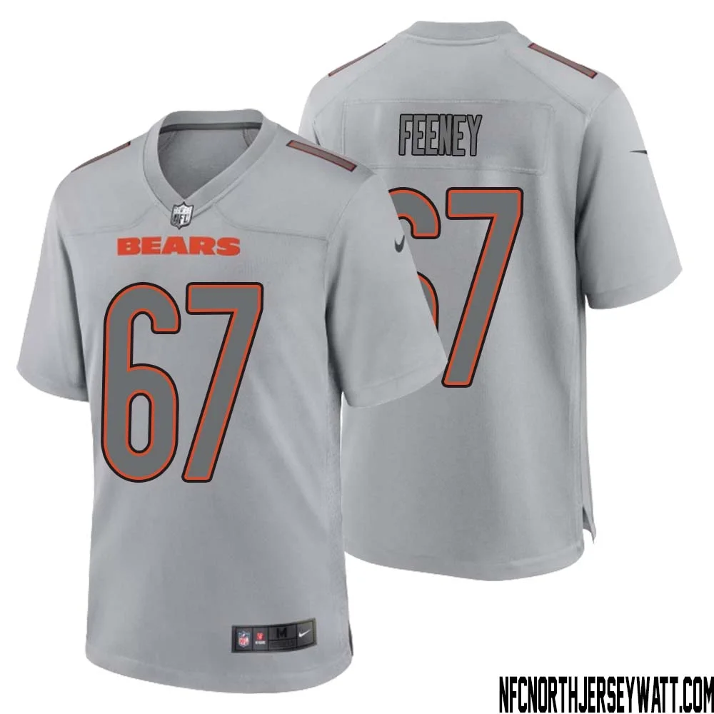 Dan Feeney No 67 Men Gray Chicago Bears Atmosphere Fashion Game Jersey 1