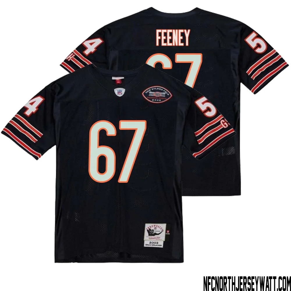 Dan Feeney No 67 Men Mitchell Ness Navy Chicago Bears 2004 Authentic Throwback Retired Player Jersey 1 1