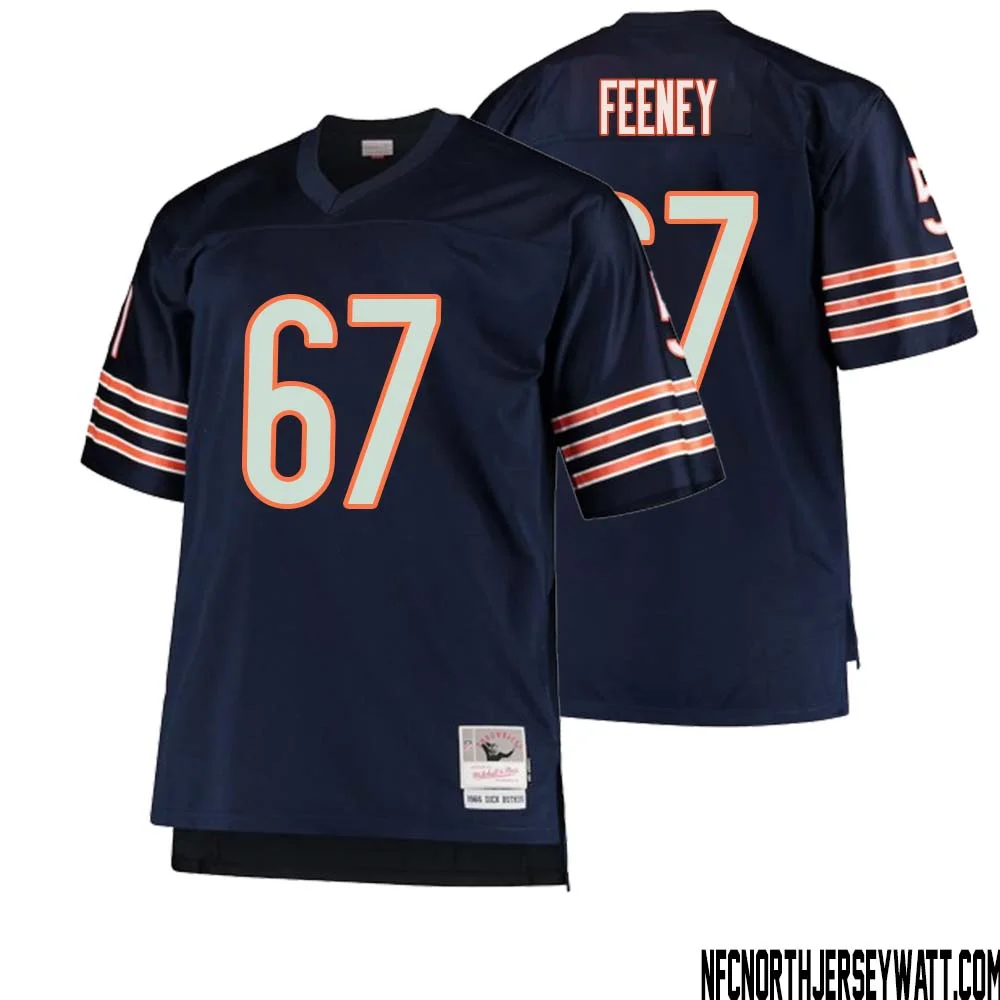 Dan Feeney No 67 Men Mitchell Ness Navy Chicago Bears Big Tall 1966 Retired Player Replica Jersey