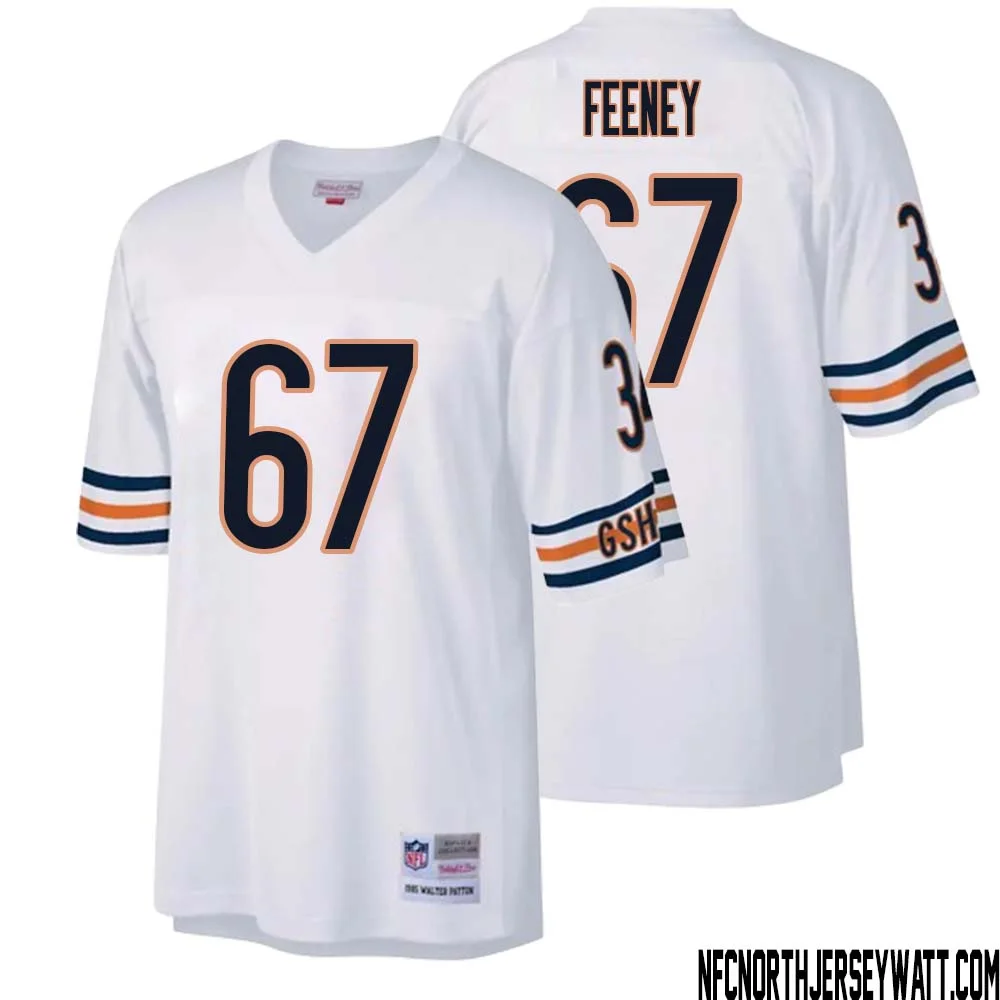 Dan Feeney No 67 Men Mitchell Ness White Chicago Bears Legacy Replica Jersey 1
