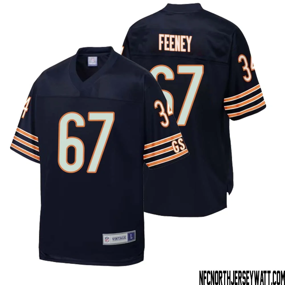 Dan Feeney No 67 Men NFL Pro Line Navy Chicago Bears Retired Player Replica Jersey