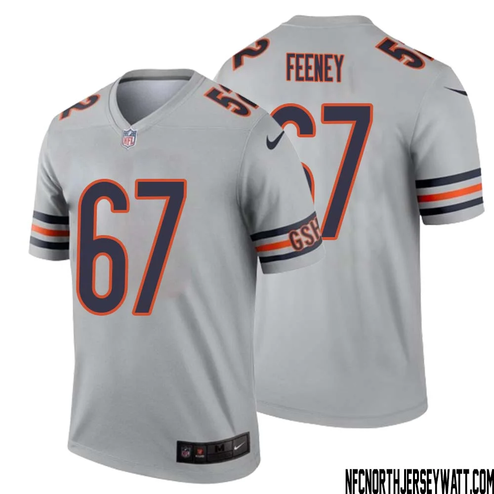 Dan Feeney No 67 Men Silver Chicago Bears Inverted Legend Jersey
