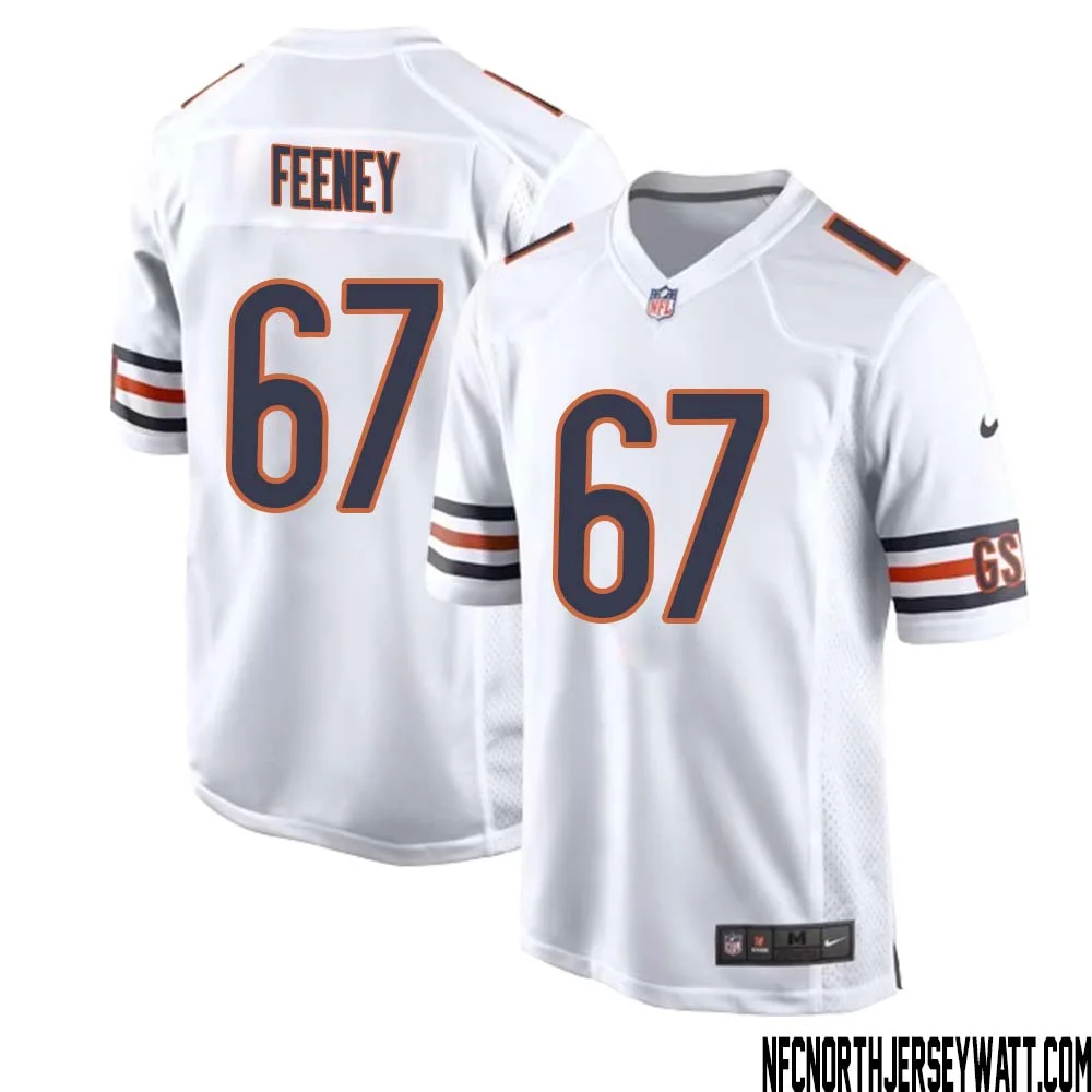 Dan Feeney No 67 Men White Chicago Bears Away Game Jersey 1
