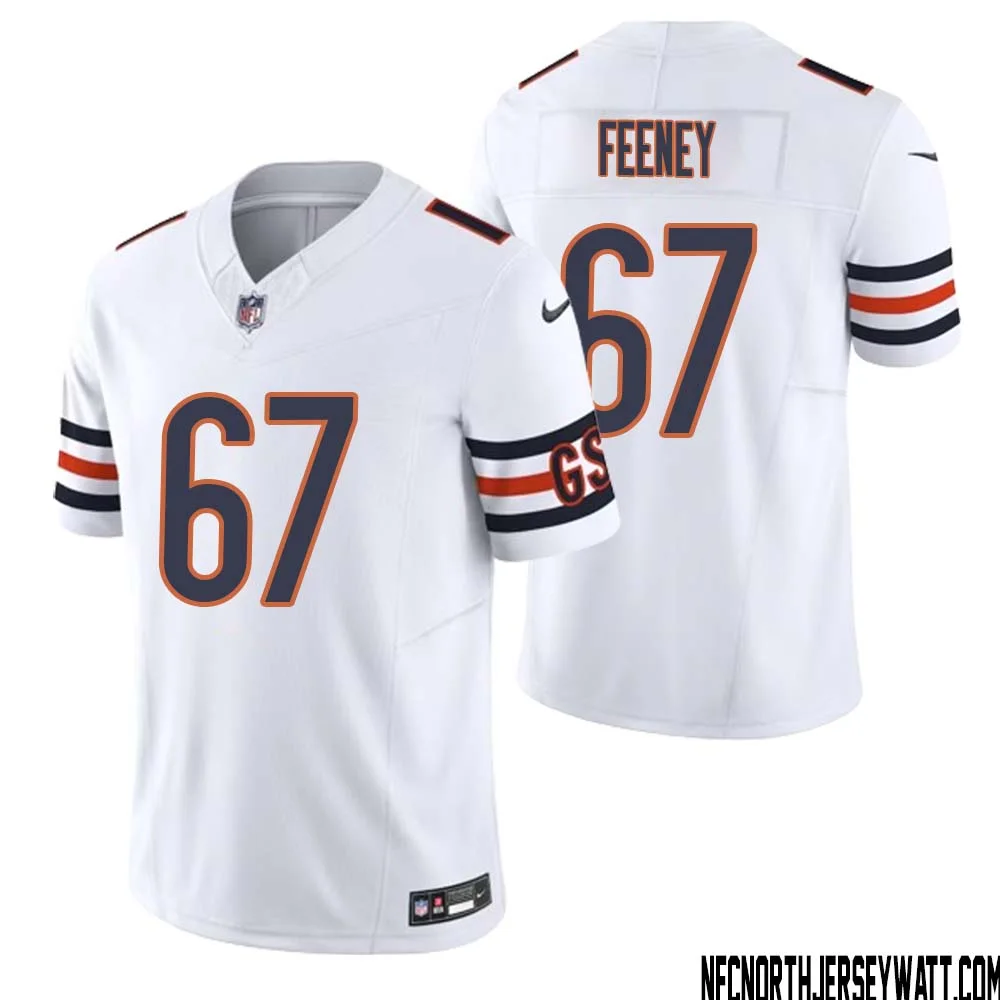 Dan Feeney No 67 Men White Chicago Bears Vapor F.U.S.E. Limited Jersey 1