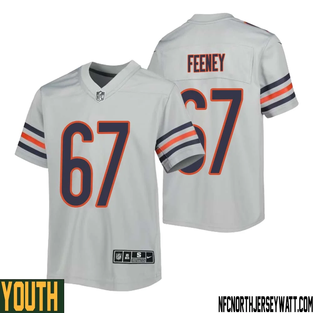 Dan Feeney No 67 Youth Silver Chicago Bears Inverted Legend Jersey