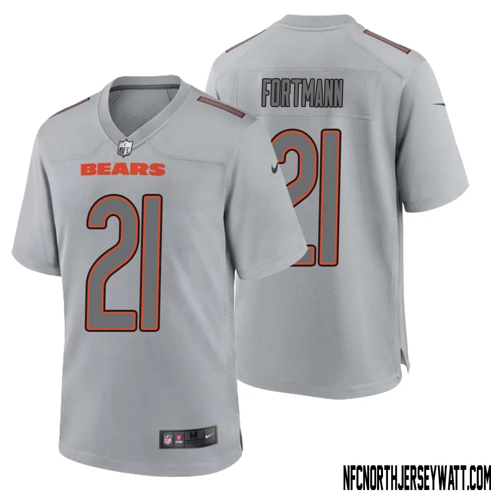 Dan Fortmann No 21 Men Gray Chicago Bears Atmosphere Fashion Game Jersey 1