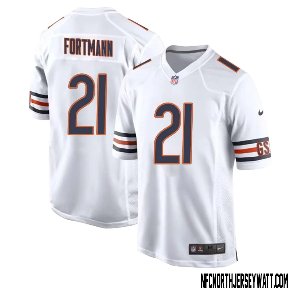 Dan Fortmann No 21 Men White Chicago Bears Away Game Jersey
