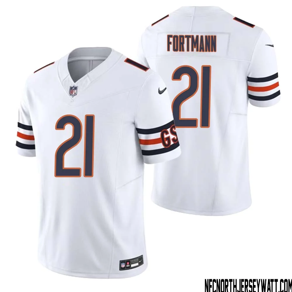 Dan Fortmann No 21 Men White Chicago Bears Vapor F.U.S.E. Limited Jersey 1