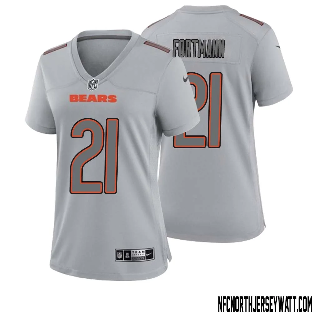 Dan Fortmann No 21 Women Gray Chicago Bears Atmosphere Fashion Game Jersey