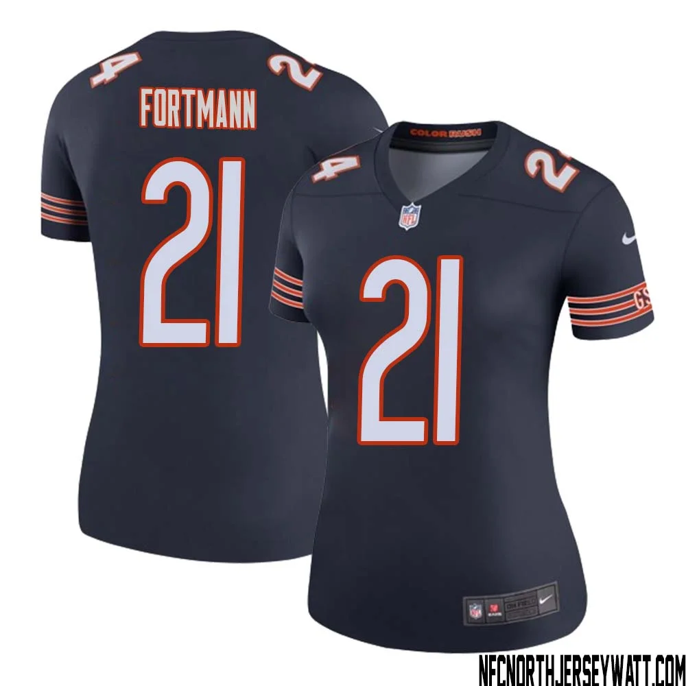 Dan Fortmann No 21 Women Navy Chicago Bears Color Rush Legend Jersey 1