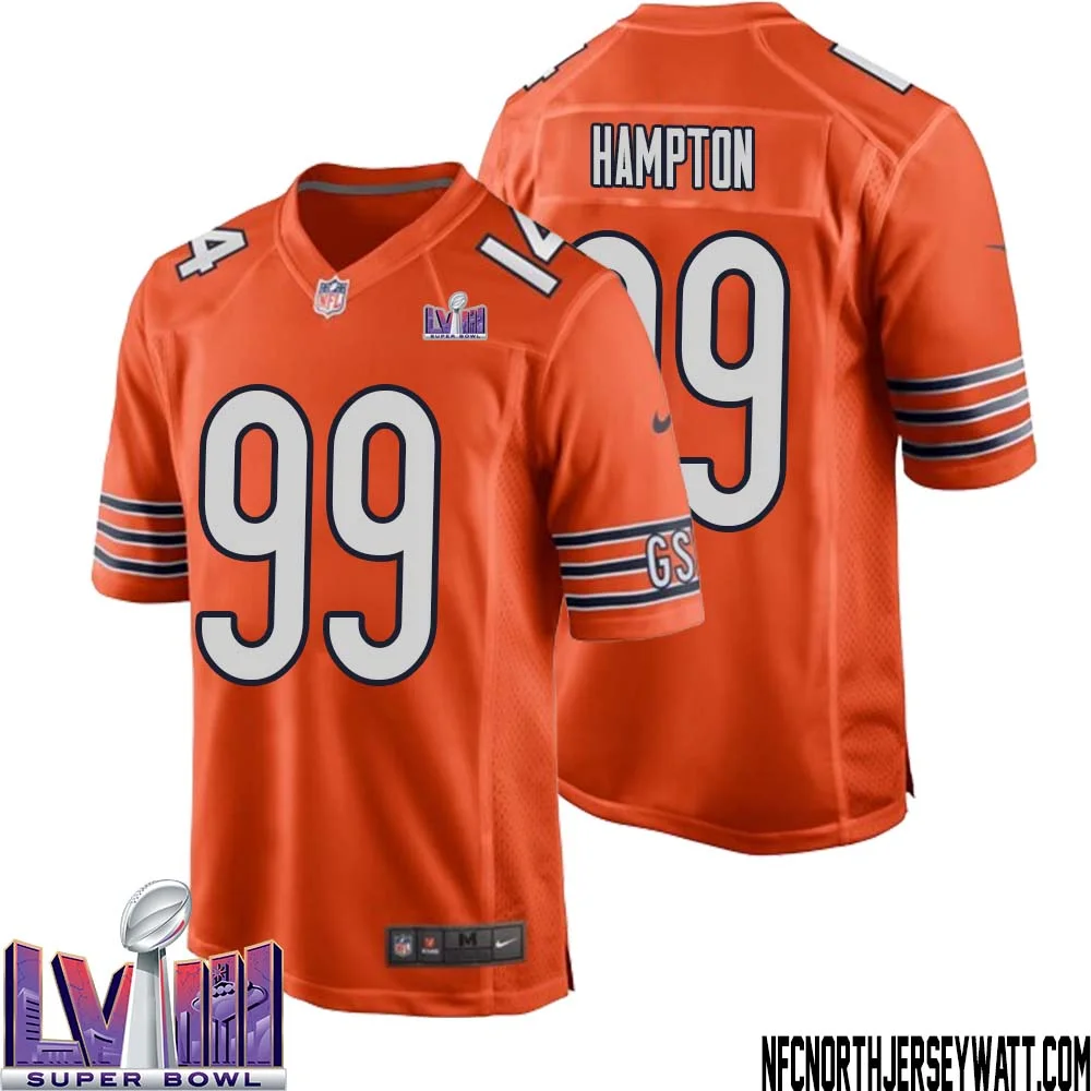 Dan Hampton No 99 Chicago Bears Super Bowl LVIII Alternate Game Jersey Orange for Men 1