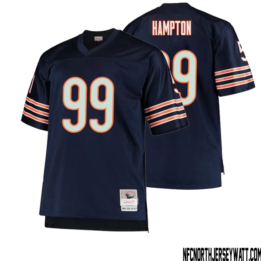 Dan Hampton No 99 Men Mitchell Ness Navy Chicago Bears Big Tall 1966 Retired Player Replica Jersey