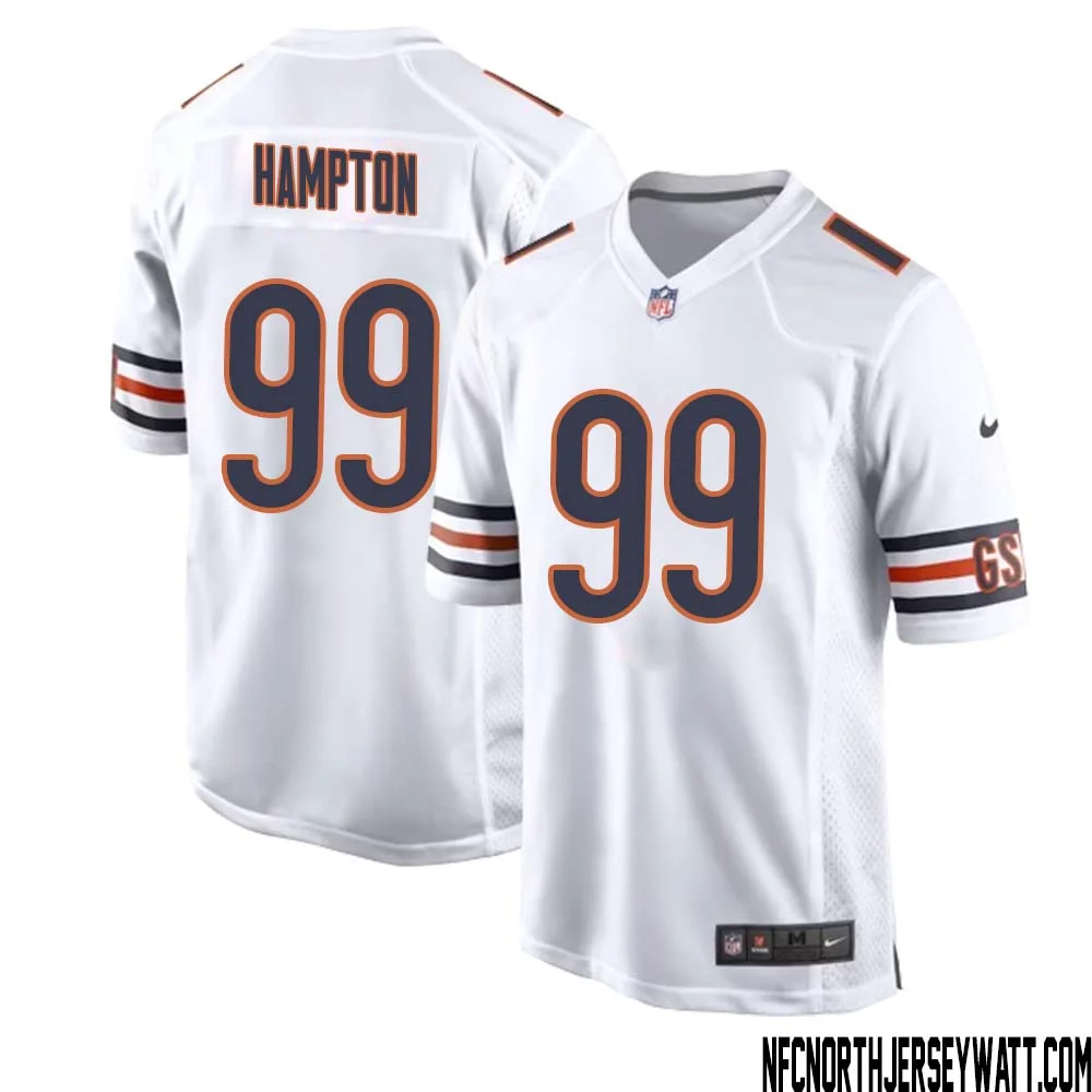 Dan Hampton No 99 Men White Chicago Bears Away Game Jersey