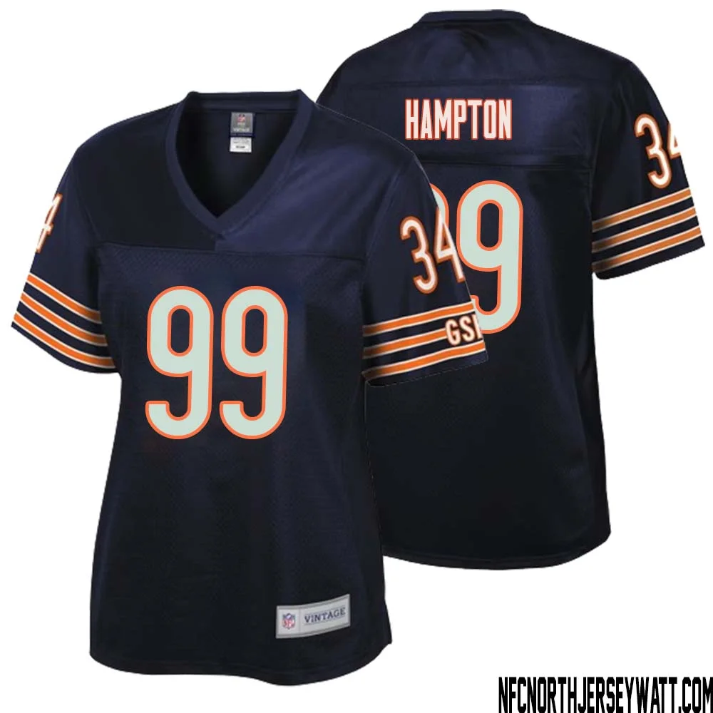 Dan Hampton No 99 Women NFL Pro Line Navy Chicago Bears Retired Player Replica Jersey