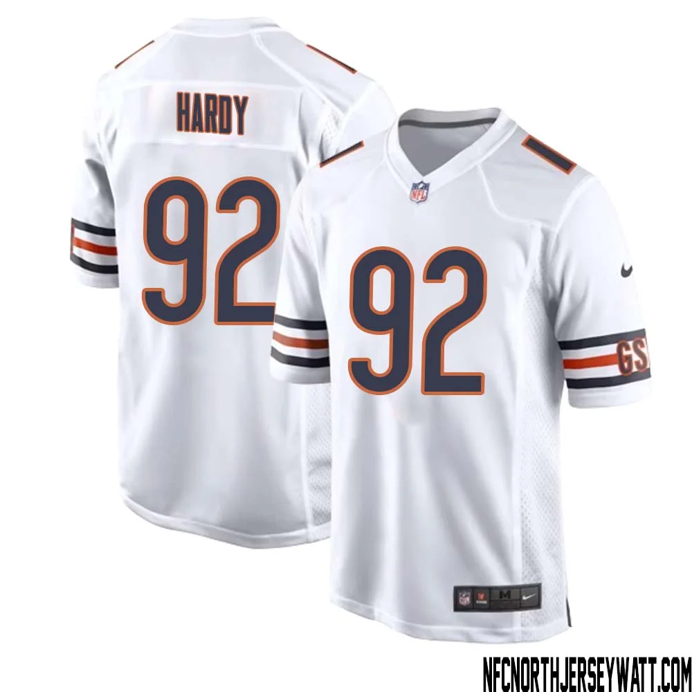 Daniel Hardy No 92 Men White Chicago Bears Away Game Jersey