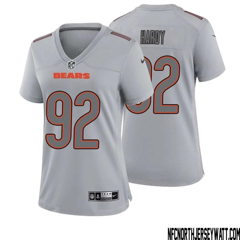 Daniel Hardy No 92 Women Gray Chicago Bears Atmosphere Fashion Game Jersey 1