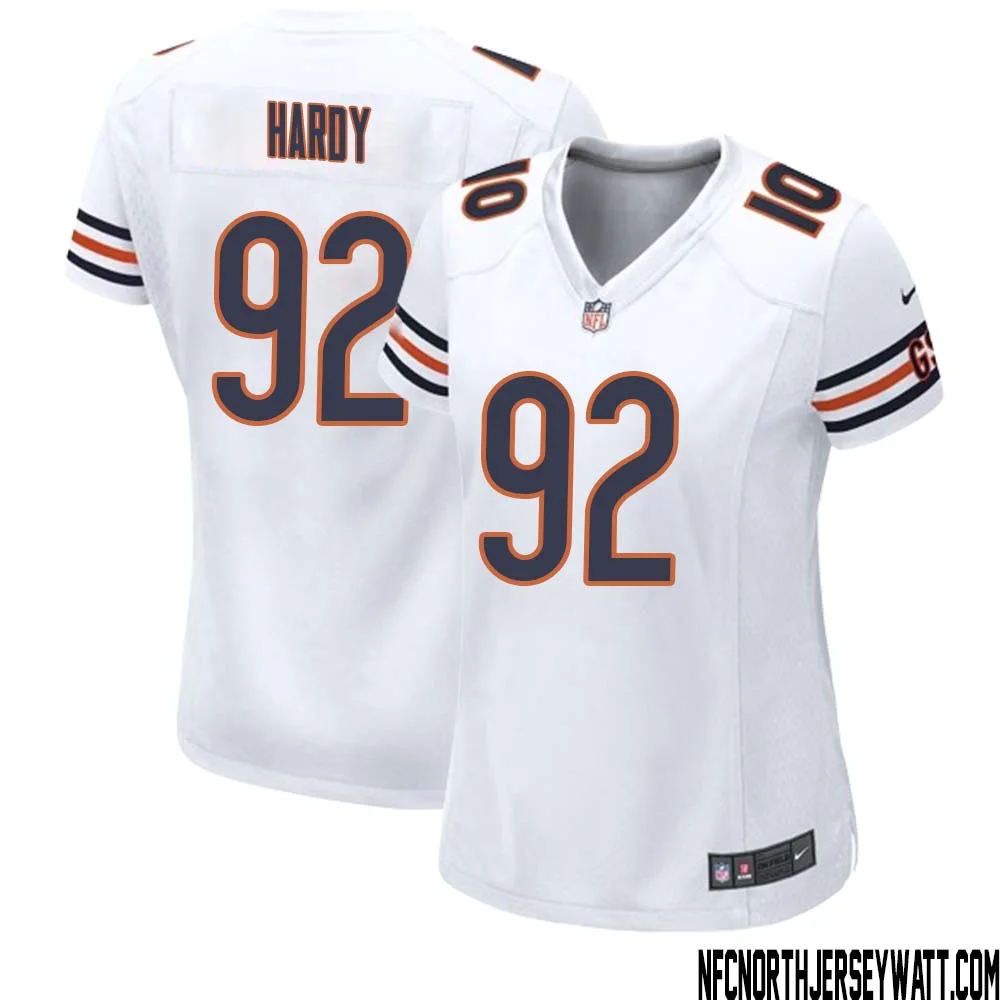 Daniel Hardy No 92 Women White Chicago Bears Away Game Jersey 1