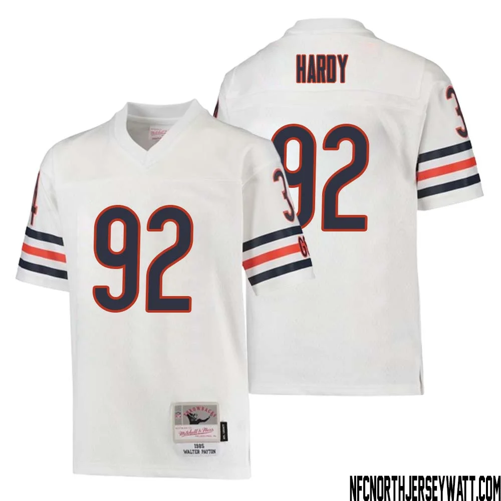 Daniel Hardy No 92 Youth Mitchell Ness White Chicago Bears 1985 Retired Player Legacy Jersey
