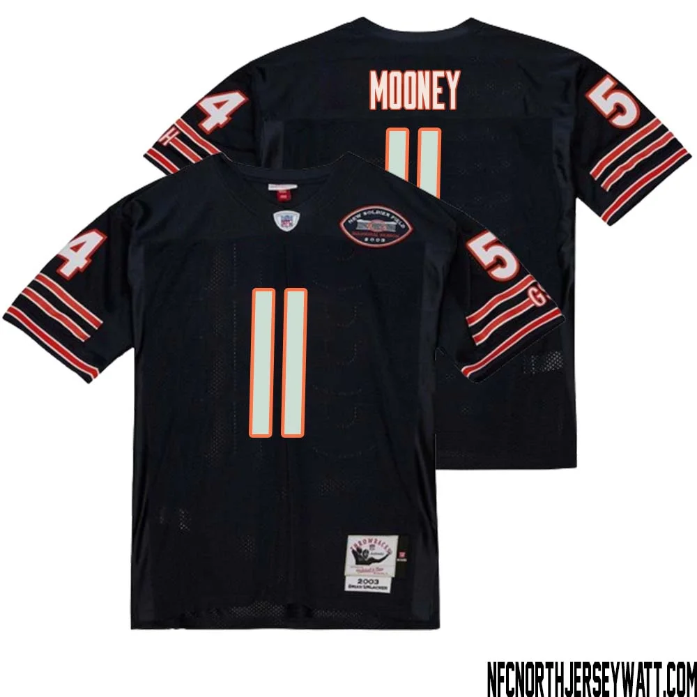 Darnell Mooney No 11 Men Mitchell Ness Navy Chicago Bears 2004 Authentic Throwback Retired Player Jersey 1