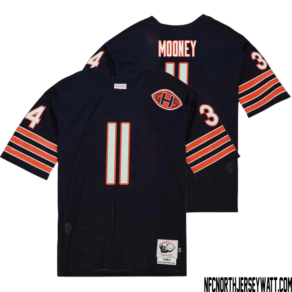 Darnell Mooney No 11 Men Mitchell Ness Navy Chicago Bears 2004 Authentic Throwback Retired Player Jersey 2