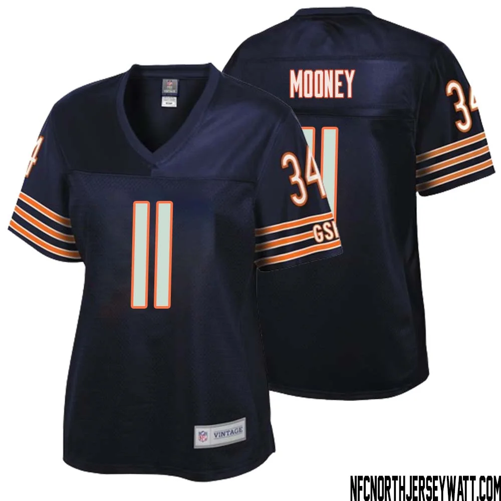 Darnell Mooney No 11 Women NFL Pro Line Navy Chicago Bears Retired Player Replica Jersey 1