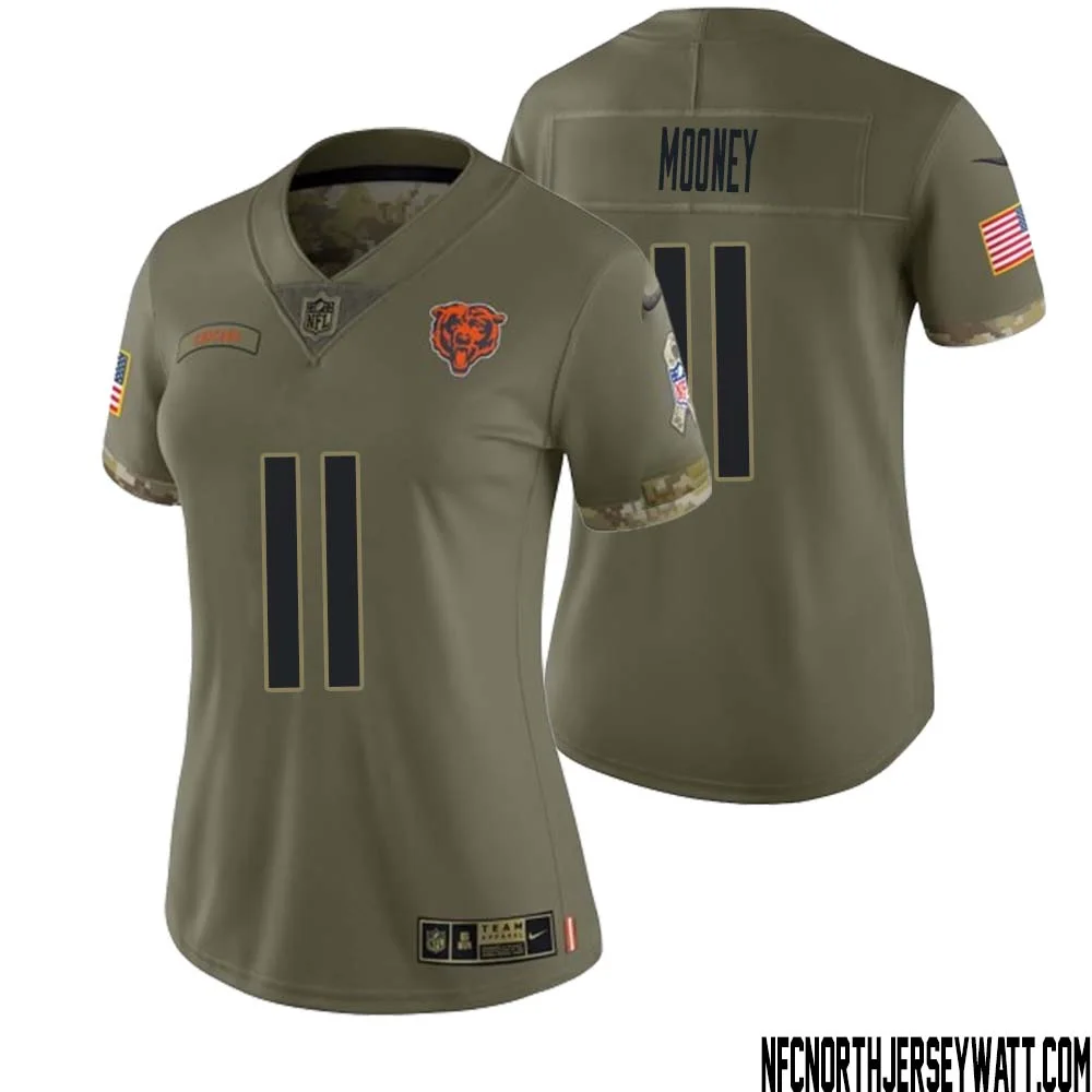 Darnell Mooney No 11 Women Olive Chicago Bears 2022 Salute To Service Retired Player Limited Jersey