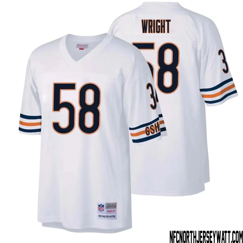 Darnell Wright No 58 Men Mitchell Ness White Chicago Bears Legacy Replica Jersey