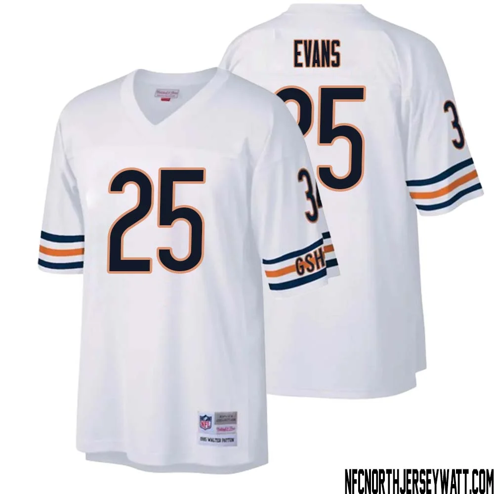 Darrynton Evans No 25 Men Mitchell Ness White Chicago Bears Legacy Replica Jersey