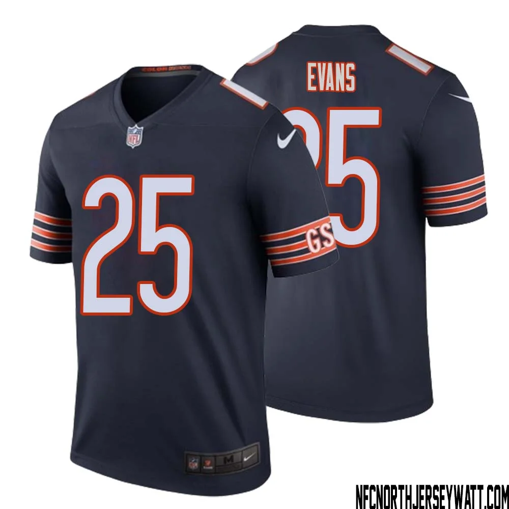 Darrynton Evans No 25 Men Navy Chicago Bears Color Rush Legend Jersey 1
