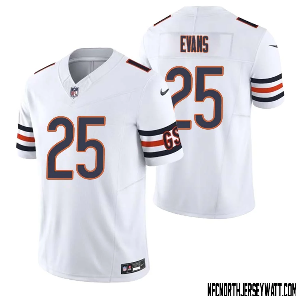 Darrynton Evans No 25 Men White Chicago Bears Vapor F.U.S.E. Limited Jersey