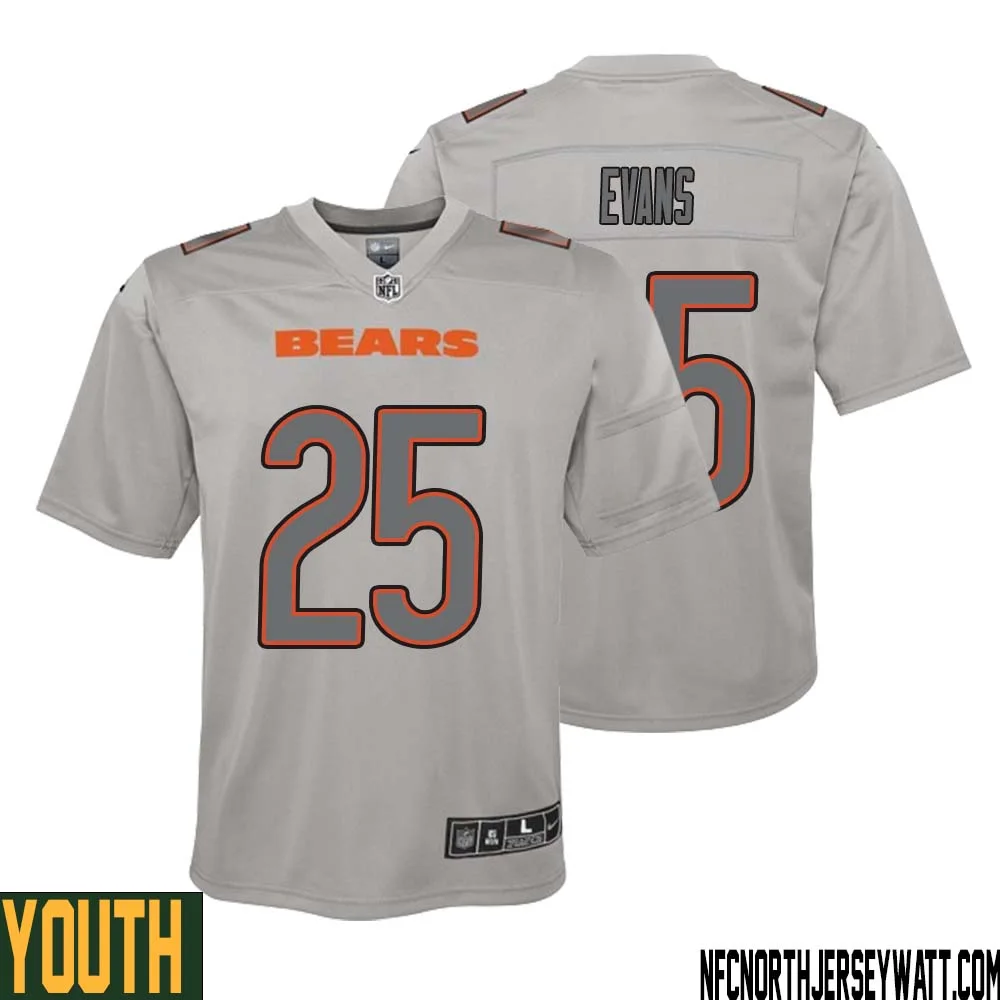 Darrynton Evans No 25 Youth Gray Chicago Bears Atmosphere Fashion Game Jersey