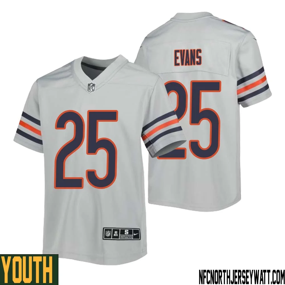 Darrynton Evans No 25 Youth Silver Chicago Bears Inverted Legend Jersey 1