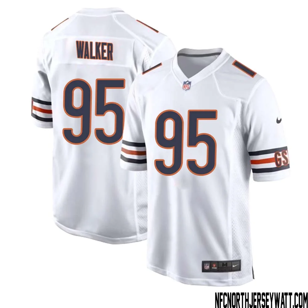 DeMarcus Walker No 95 Men White Chicago Bears Away Game Jersey