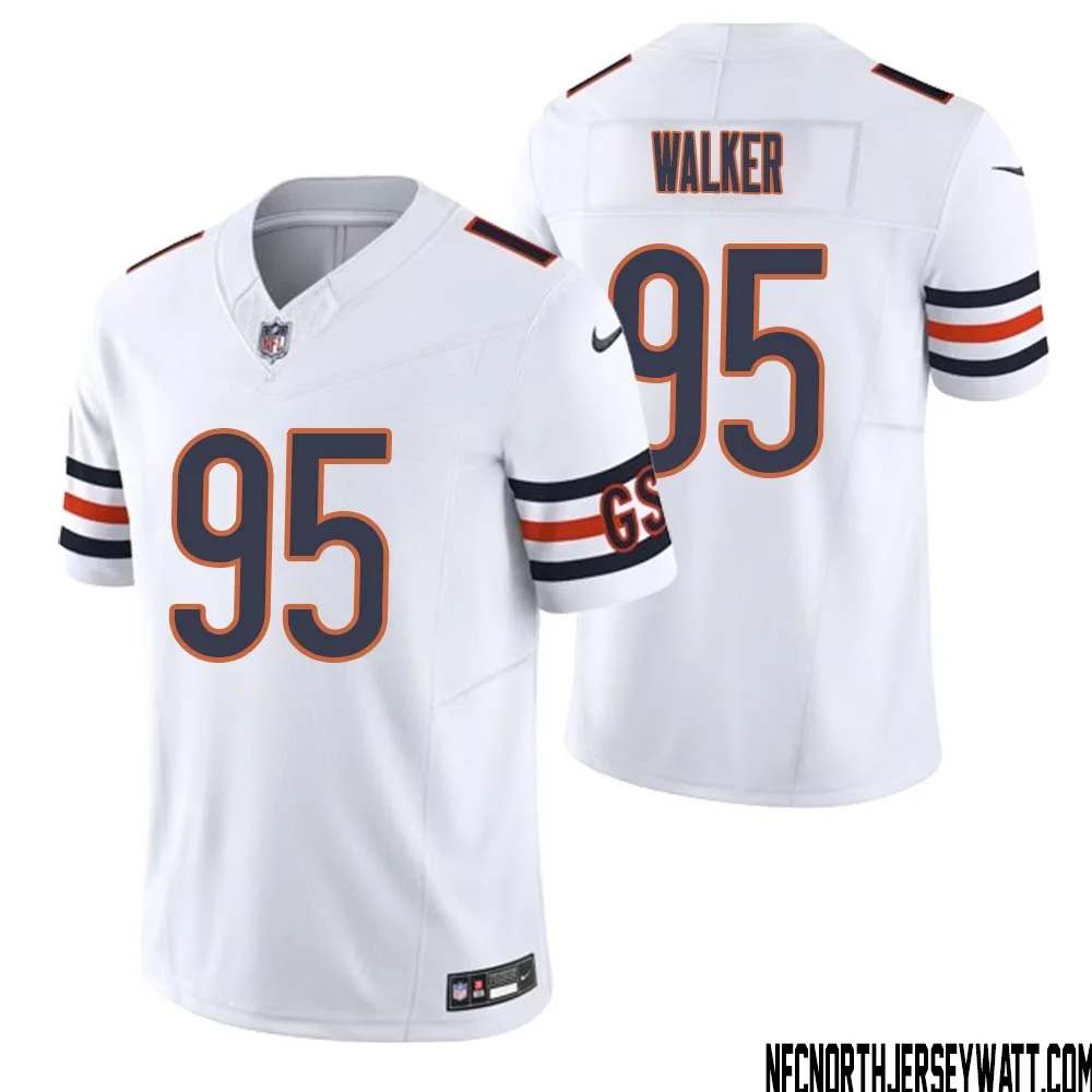 DeMarcus Walker No 95 Men White Chicago Bears Vapor F.U.S.E. Limited Jersey