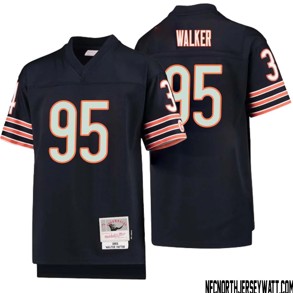 DeMarcus Walker No 95 Youth Mitchell Ness Navy Chicago Bears 1985 Legacy Retired Player Jersey 1