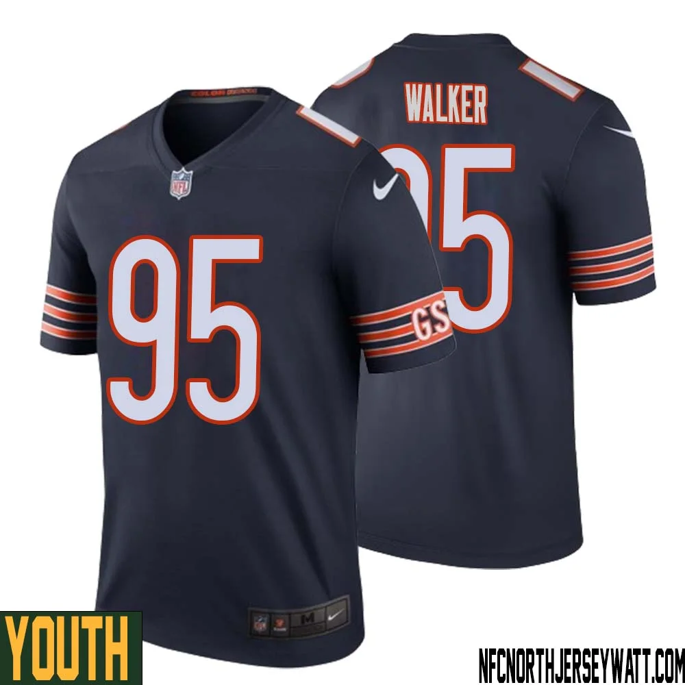 DeMarcus Walker No 95 Youth Navy Chicago Bears Color Rush Legend Jersey