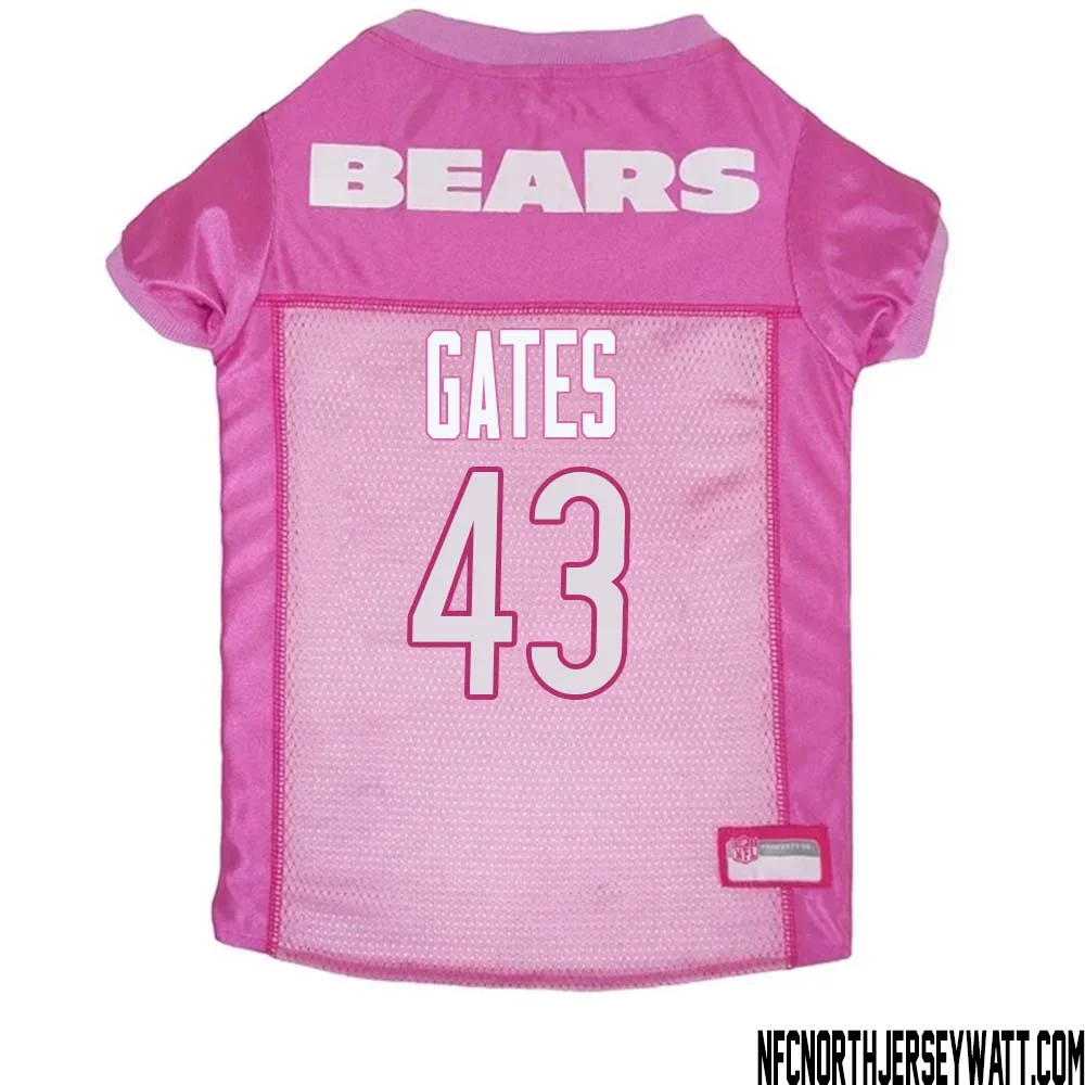 DeMarquis Gates No 43 Chicago Bears Dog Jersey Pink
