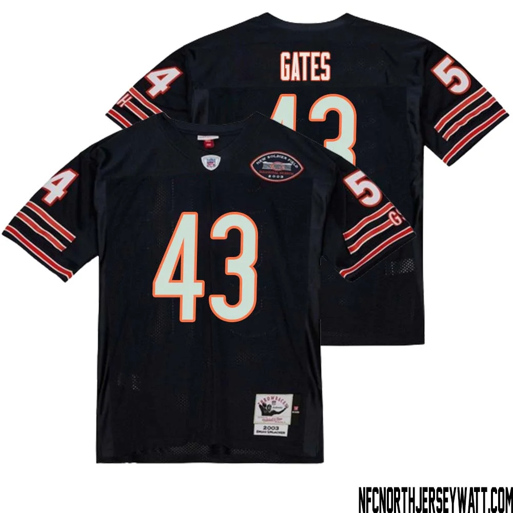 DeMarquis Gates No 43 Men Mitchell Ness Navy Chicago Bears 2004 Authentic Throwback Retired Player Jersey 1 1