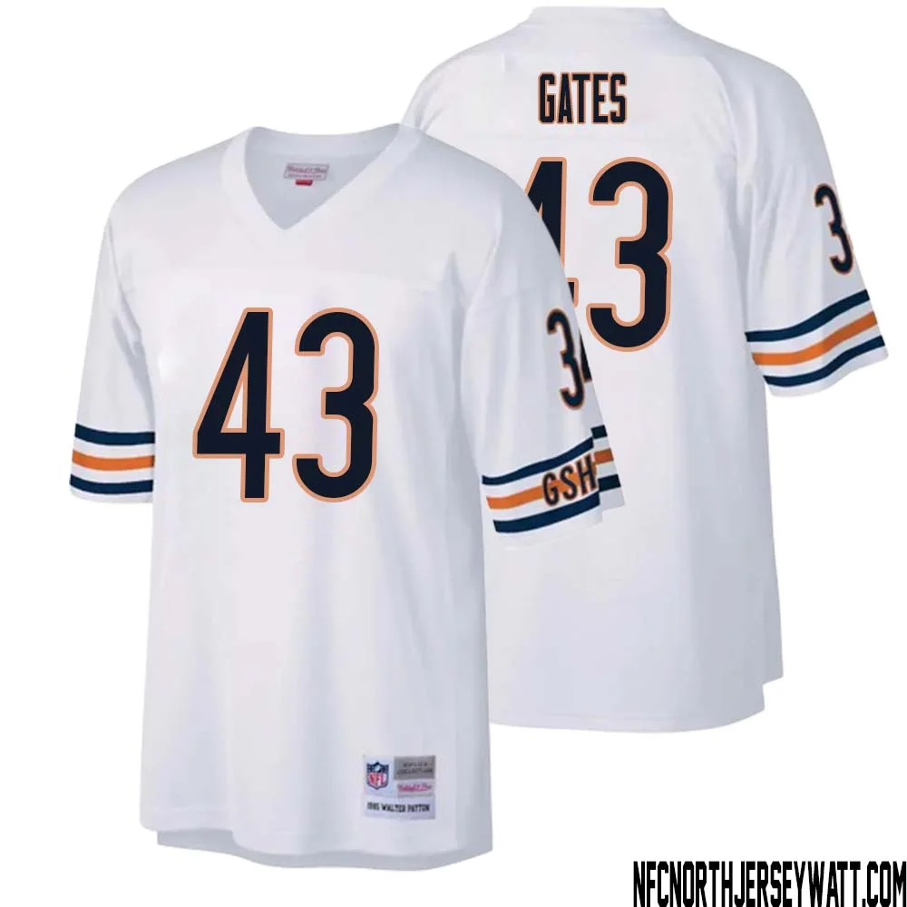 DeMarquis Gates No 43 Men Mitchell Ness White Chicago Bears Legacy Replica Jersey 1