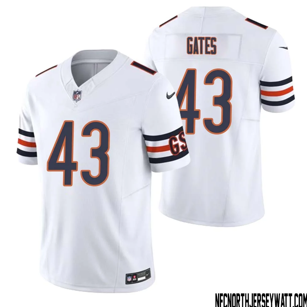DeMarquis Gates No 43 Men White Chicago Bears Vapor F.U.S.E. Limited Jersey 1