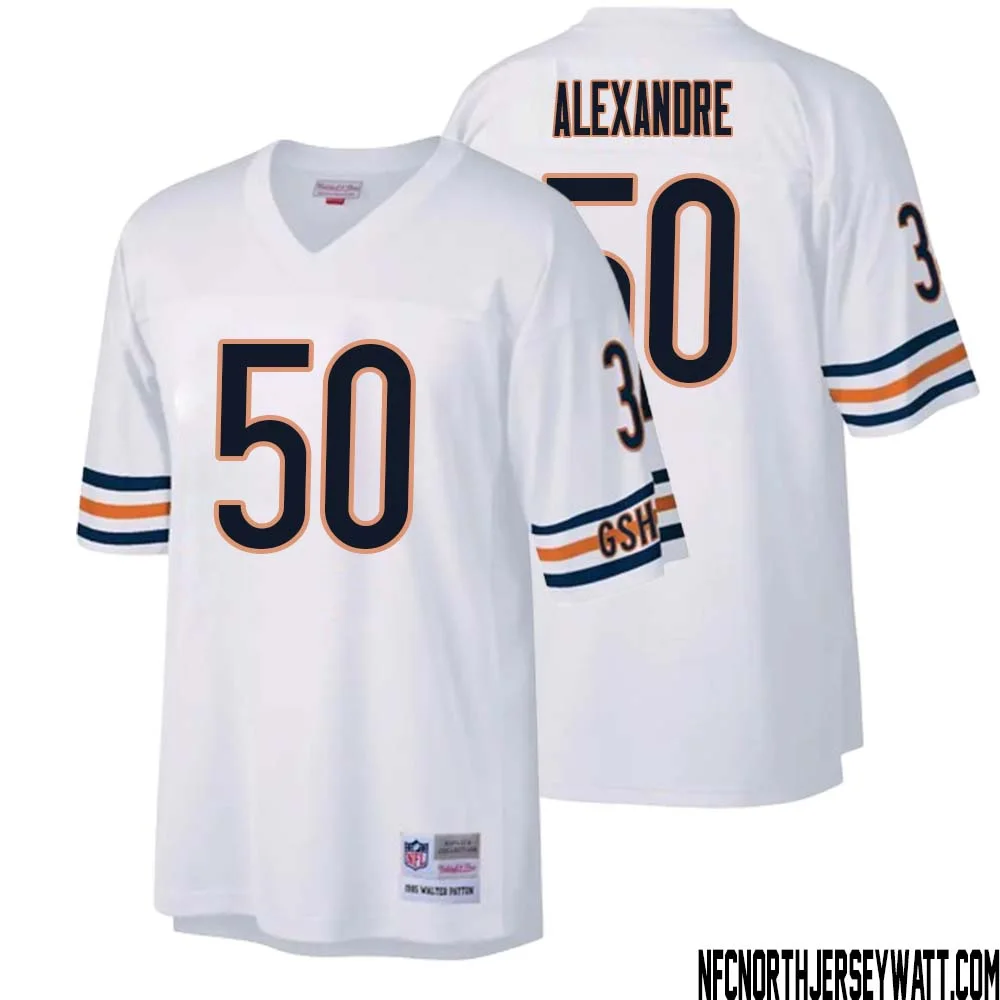 Deslin Alexandre No 50 Men Mitchell Ness White Chicago Bears Legacy Replica Jersey 1