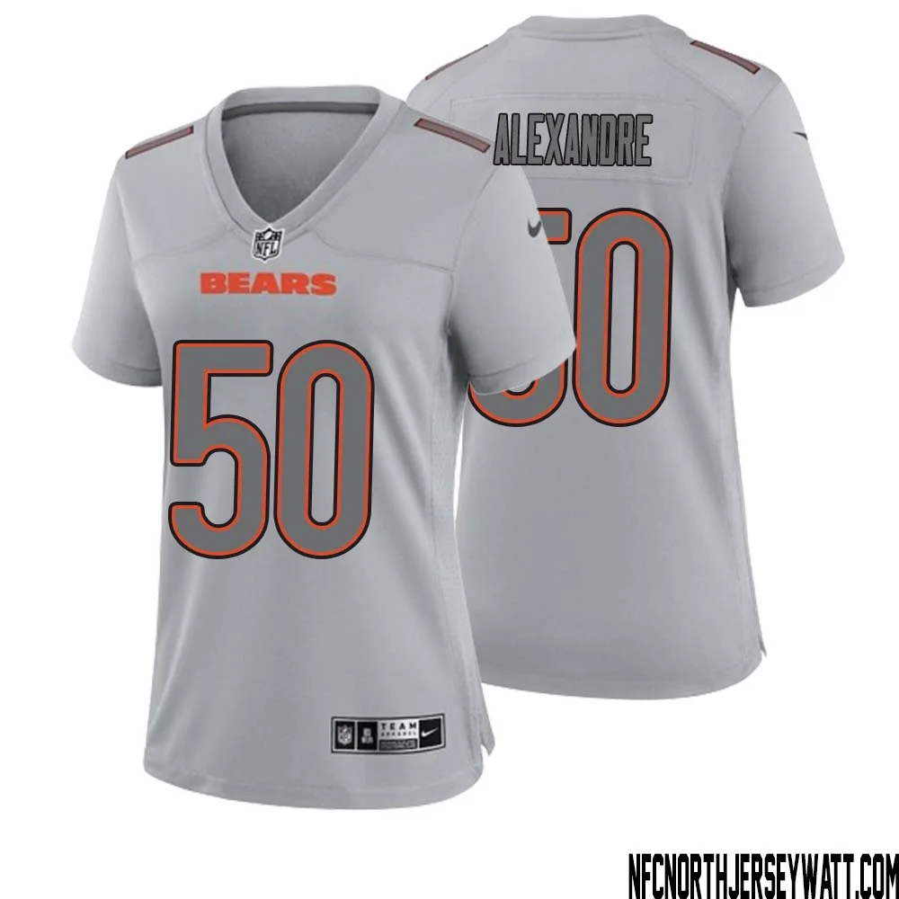 Deslin Alexandre No 50 Women Gray Chicago Bears Atmosphere Fashion Game Jersey 1