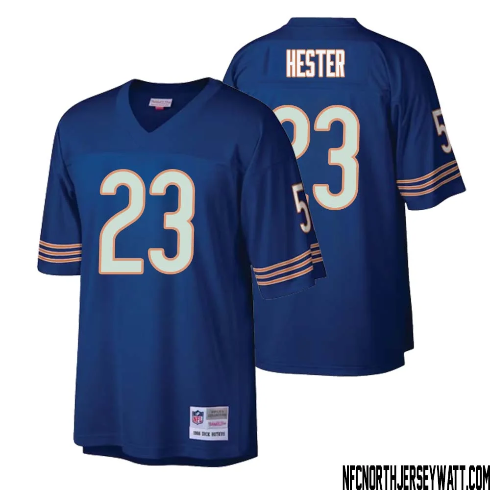 Devin Hester No 23 Men Mitchell Ness Navy Chicago Bears Retired Player Legacy Replica Jersey