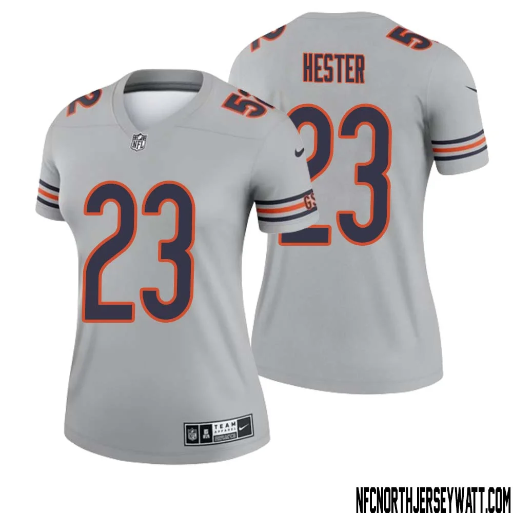 Devin Hester No 23 Women Silver Chicago Bears Inverted Legend Jersey