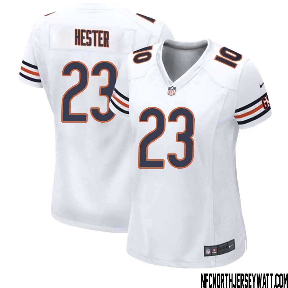 Devin Hester No 23 Women White Chicago Bears Away Game Jersey 1