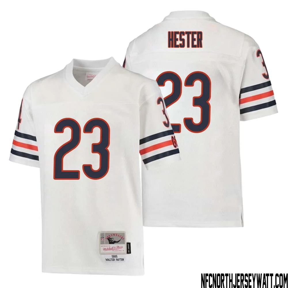 Devin Hester No 23 Youth Mitchell Ness White Chicago Bears 1985 Retired Player Legacy Jersey 1