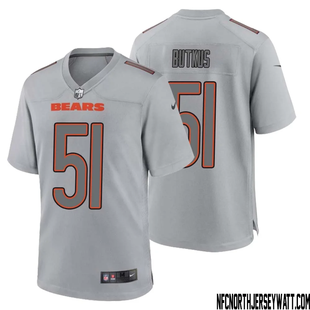 Dick Butkus No 51 Men Gray Chicago Bears Atmosphere Fashion Game Jersey 1